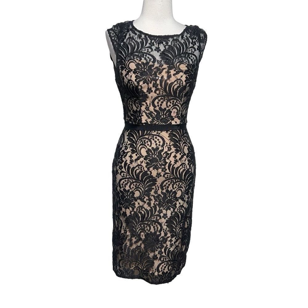 David's Bridal Black Lace Mother of the Bride Dress Size 2